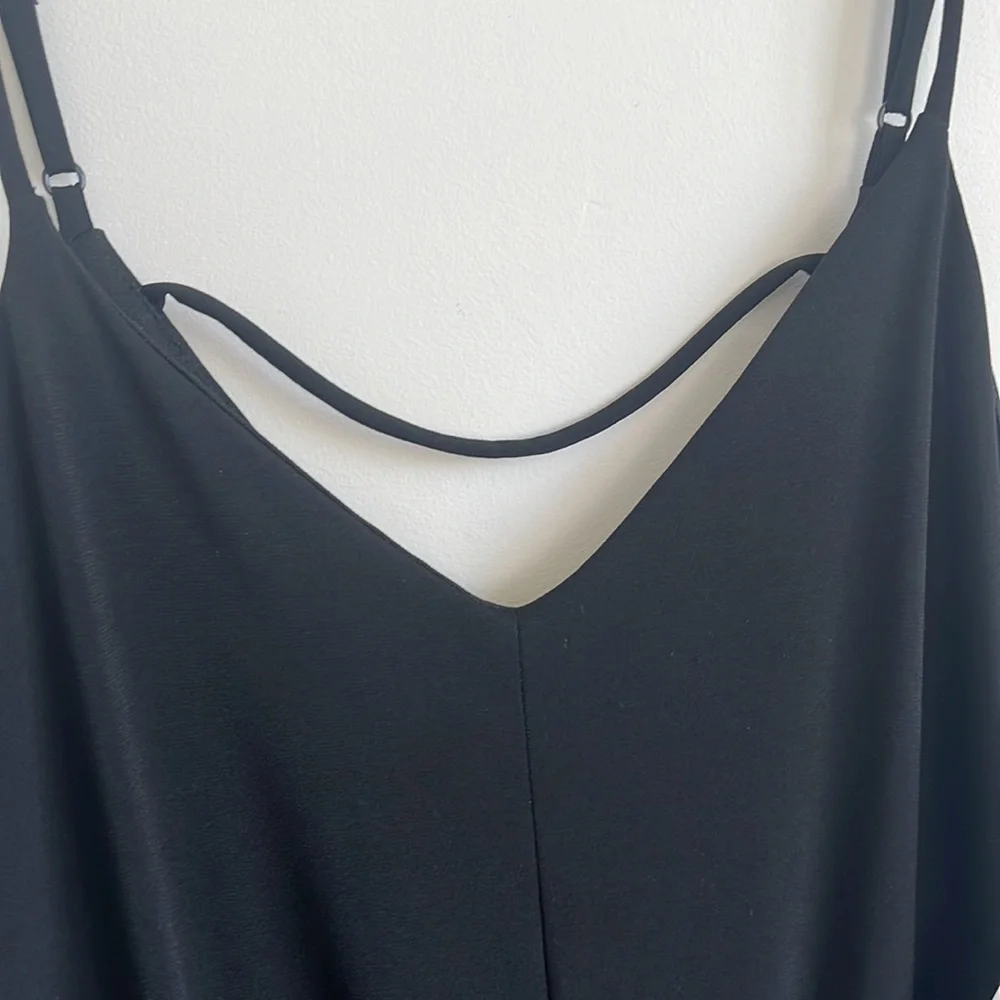 🆕 BNWT LORD AND TAYLOR BLACK SPAGHETTI JUMPSUIT SIZE M - Picture 8 of 8